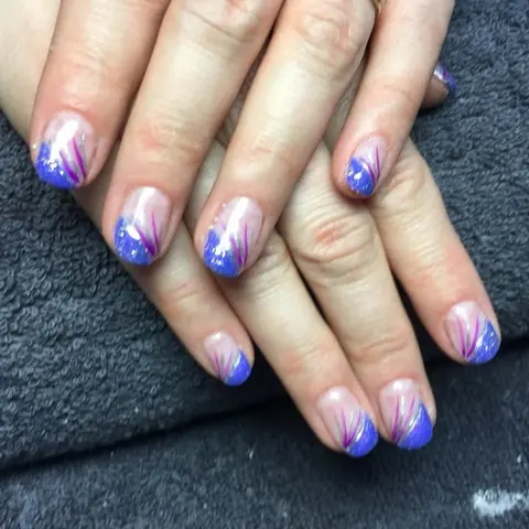 Sa pose : une french en dégradé bleu